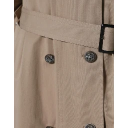 Khaki Double Breasted Trench Coat Jacket