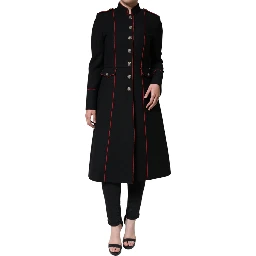 Black Single Breasted Trench Coat Jacket