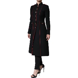 Black Single Breasted Trench Coat Jacket