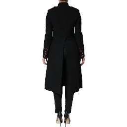 Black Single Breasted Trench Coat Jacket