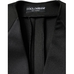 Black Polyester Double Breasted Coat Jacket