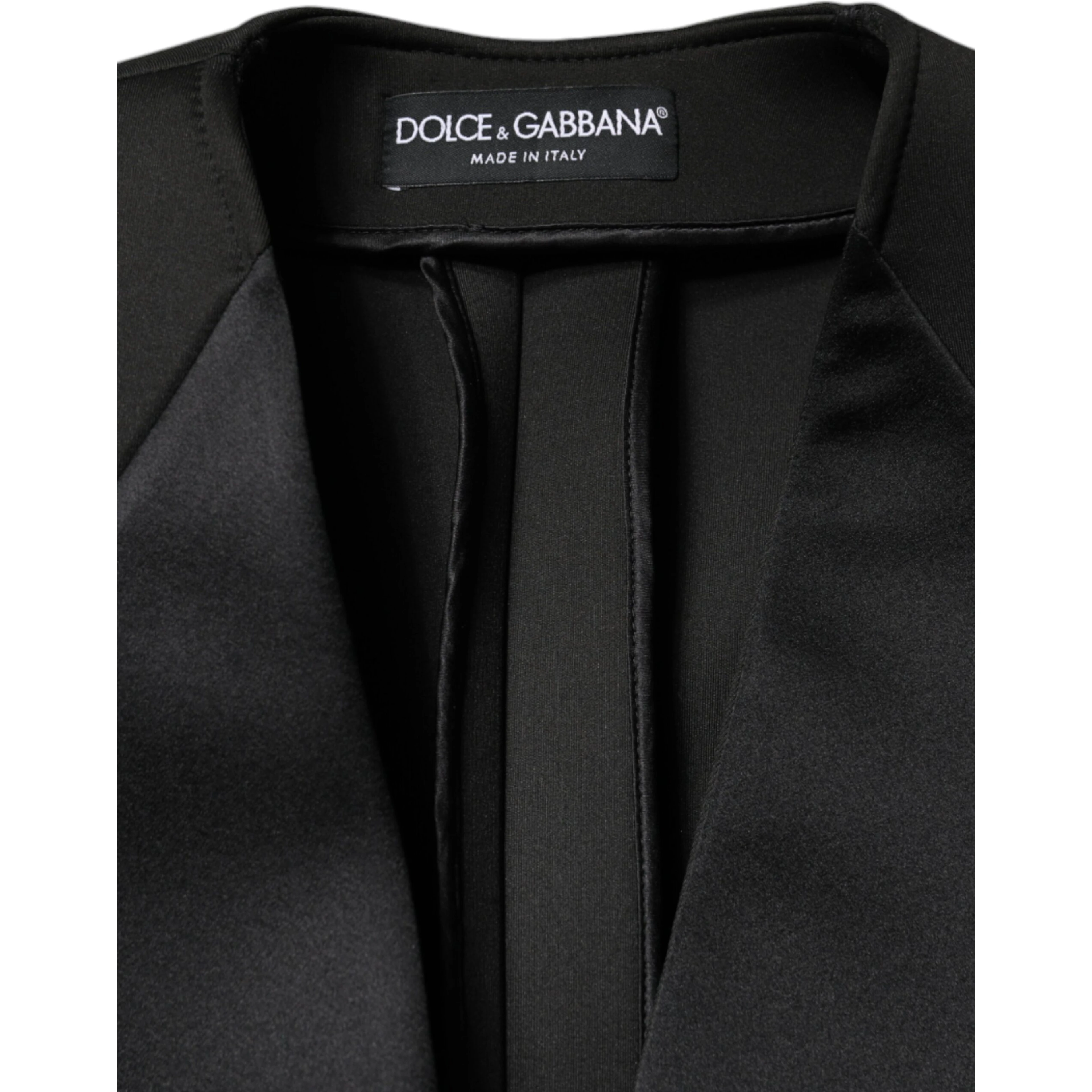 Black Polyester Double Breasted Coat Jacket