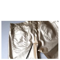 Metallic Gold Polyester Tapered Pants