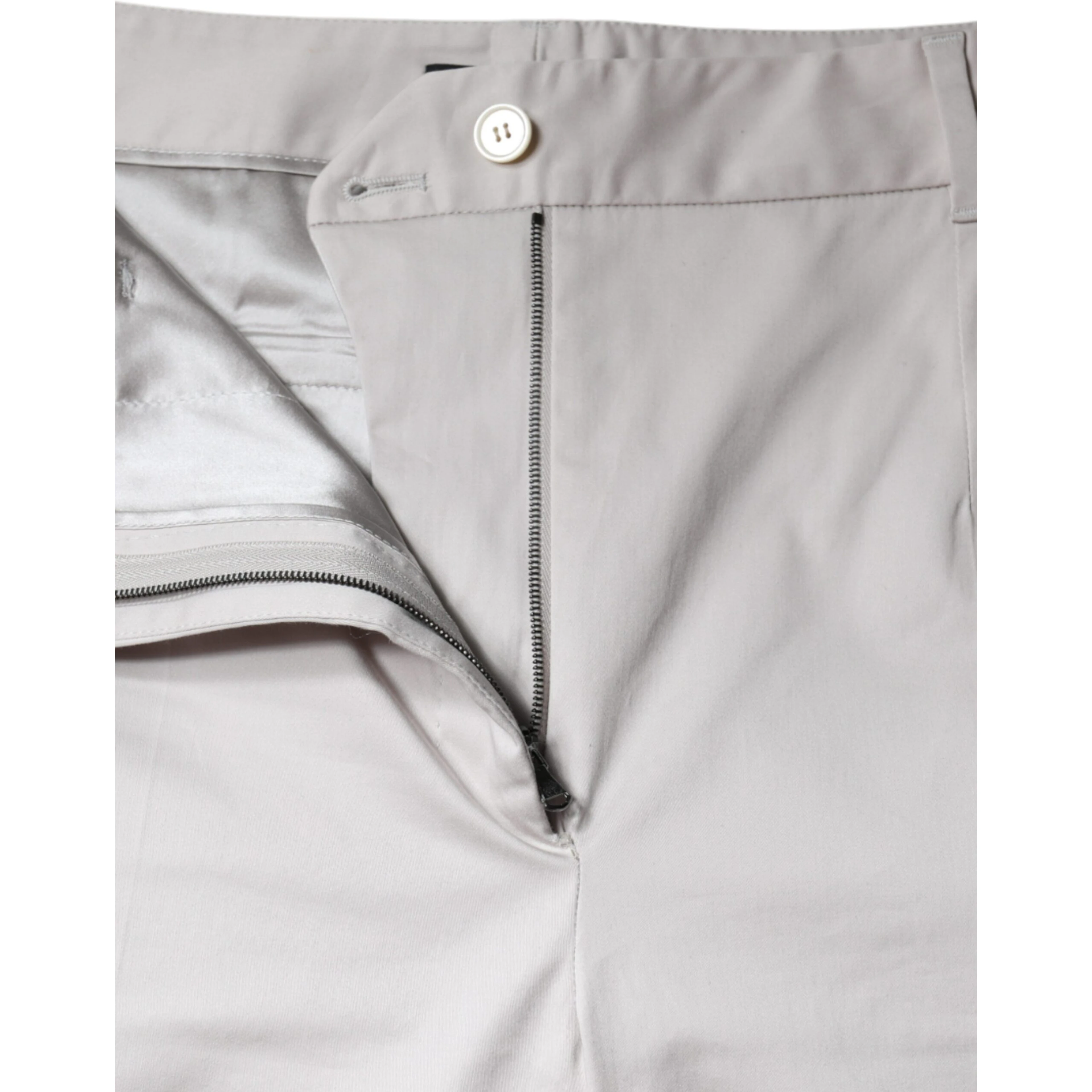 White Cotton Mid Waist Cropped Skinny Pants