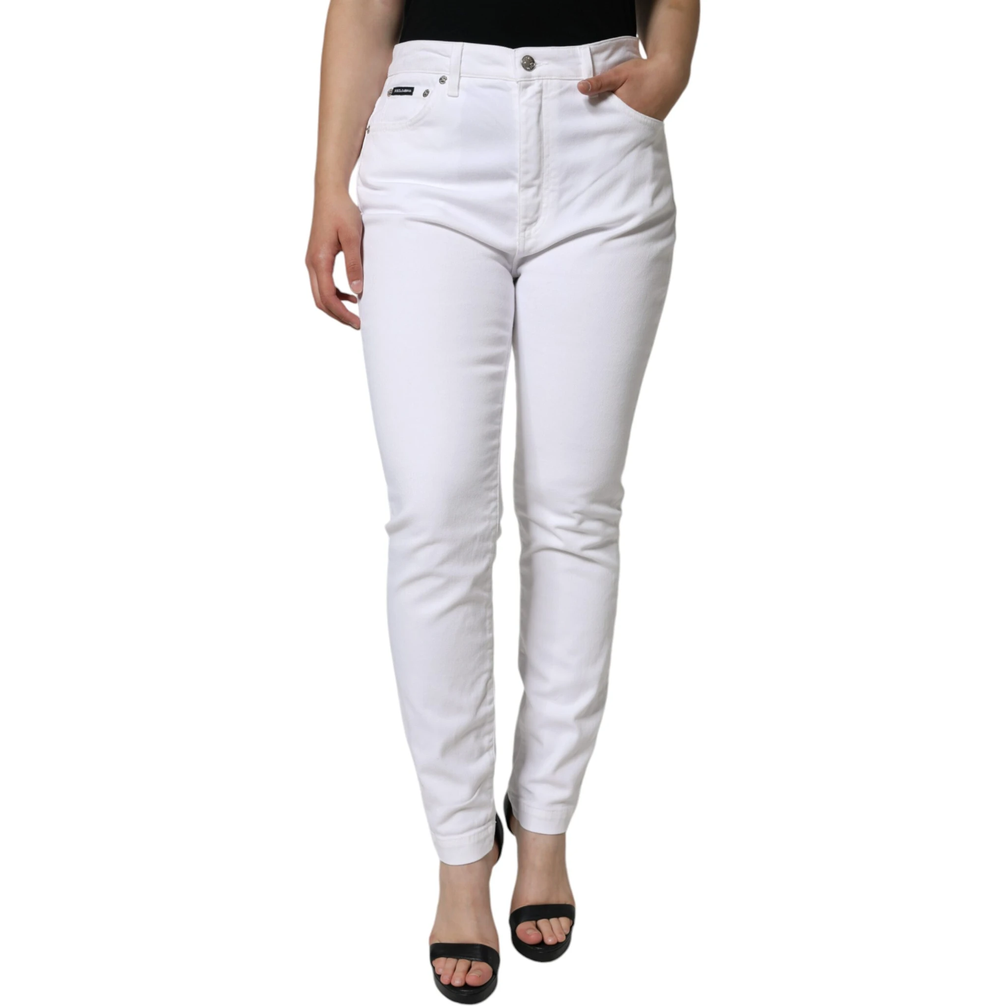 White Cotton Stretch AUDREY Skinny Jeans