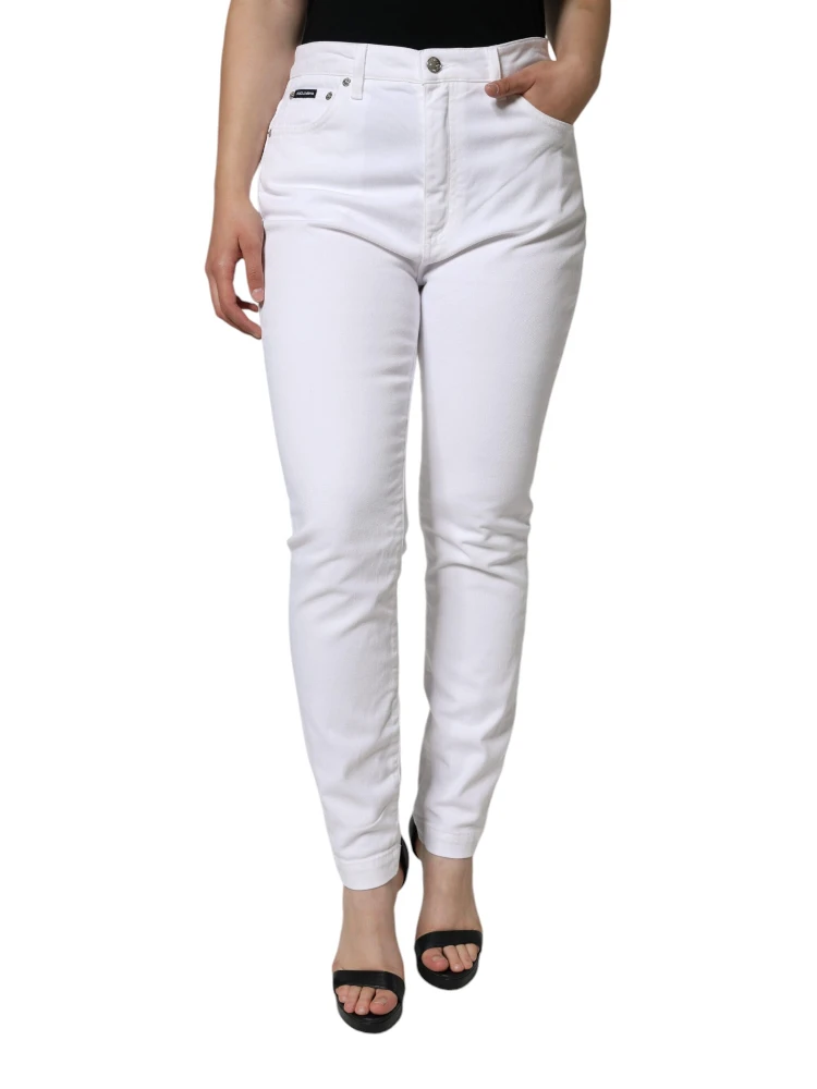 White Cotton Stretch AUDREY Skinny Jeans alternative