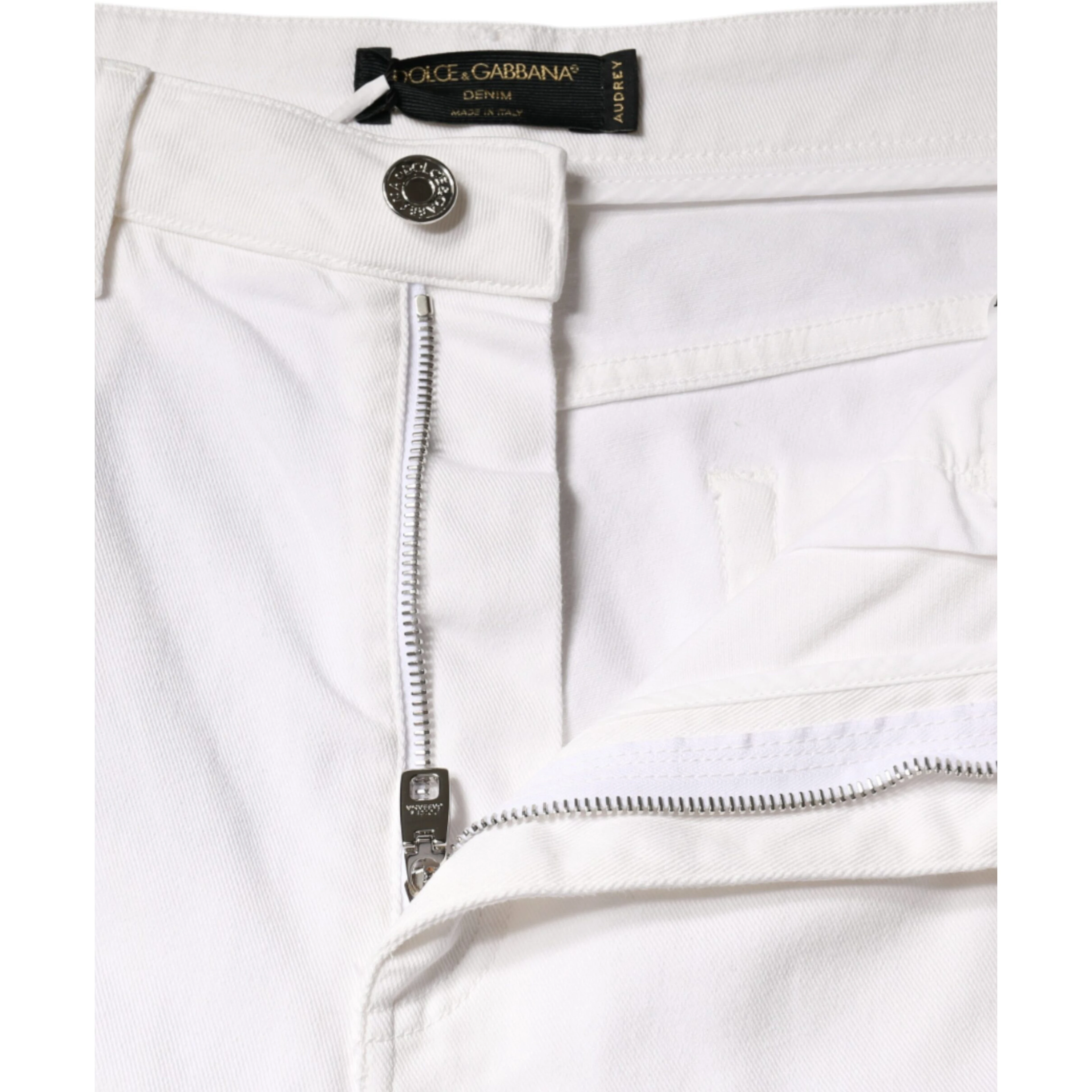 White Cotton Stretch AUDREY Skinny Jeans