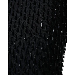 Black Embellished Pencil Cut Midi Skirt