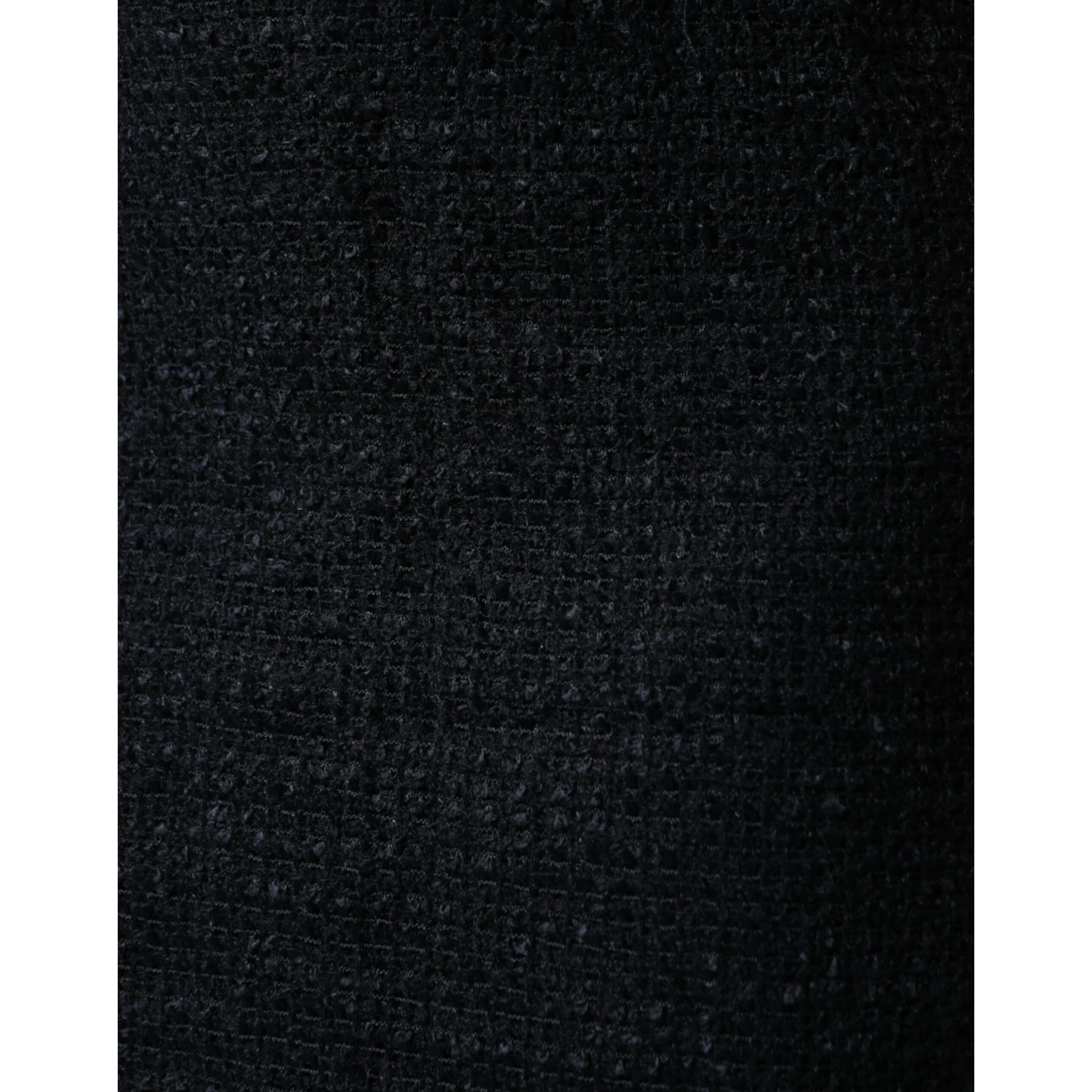 Black Virgin Wool Pencil Cut Midi Skirt