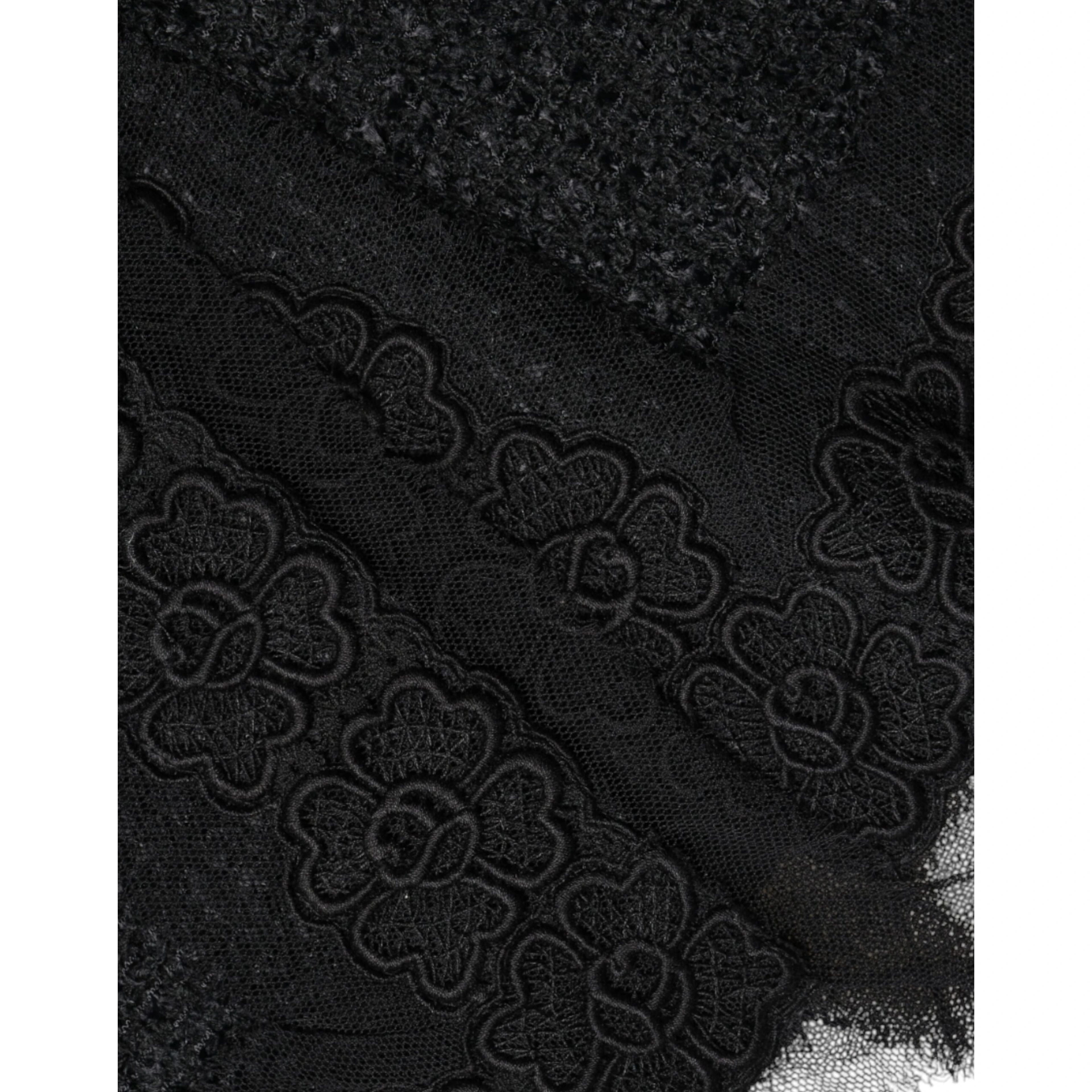 Black Virgin Wool Pencil Cut Midi Skirt