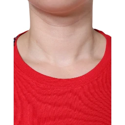 Red Cotton Crew Neck Short Sleeve Tee T-shirt