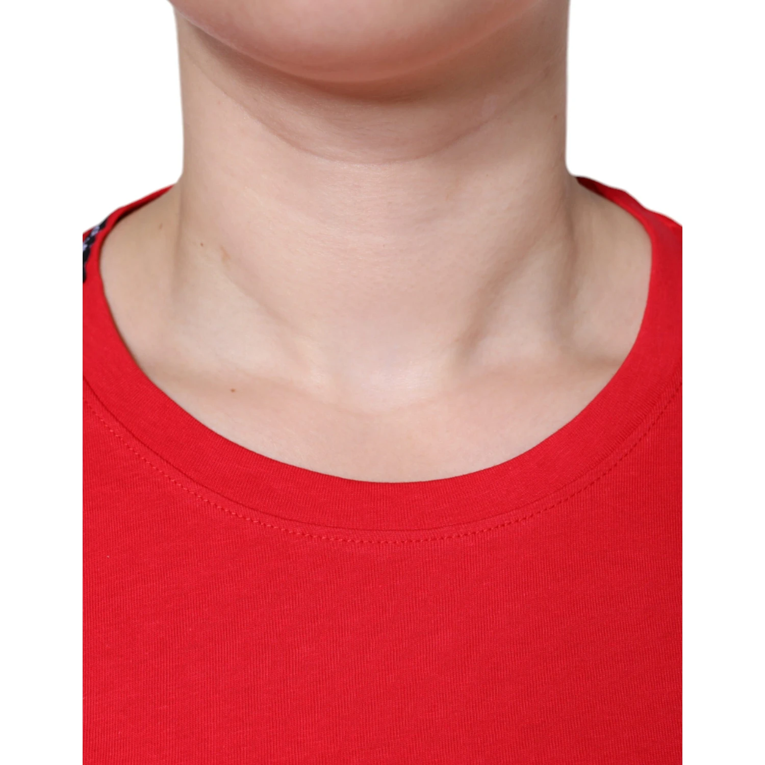 Red Cotton Crew Neck Short Sleeve Tee T-shirt