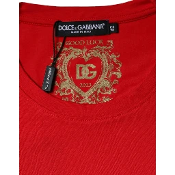 Red Cotton Crew Neck Short Sleeve Tee T-shirt