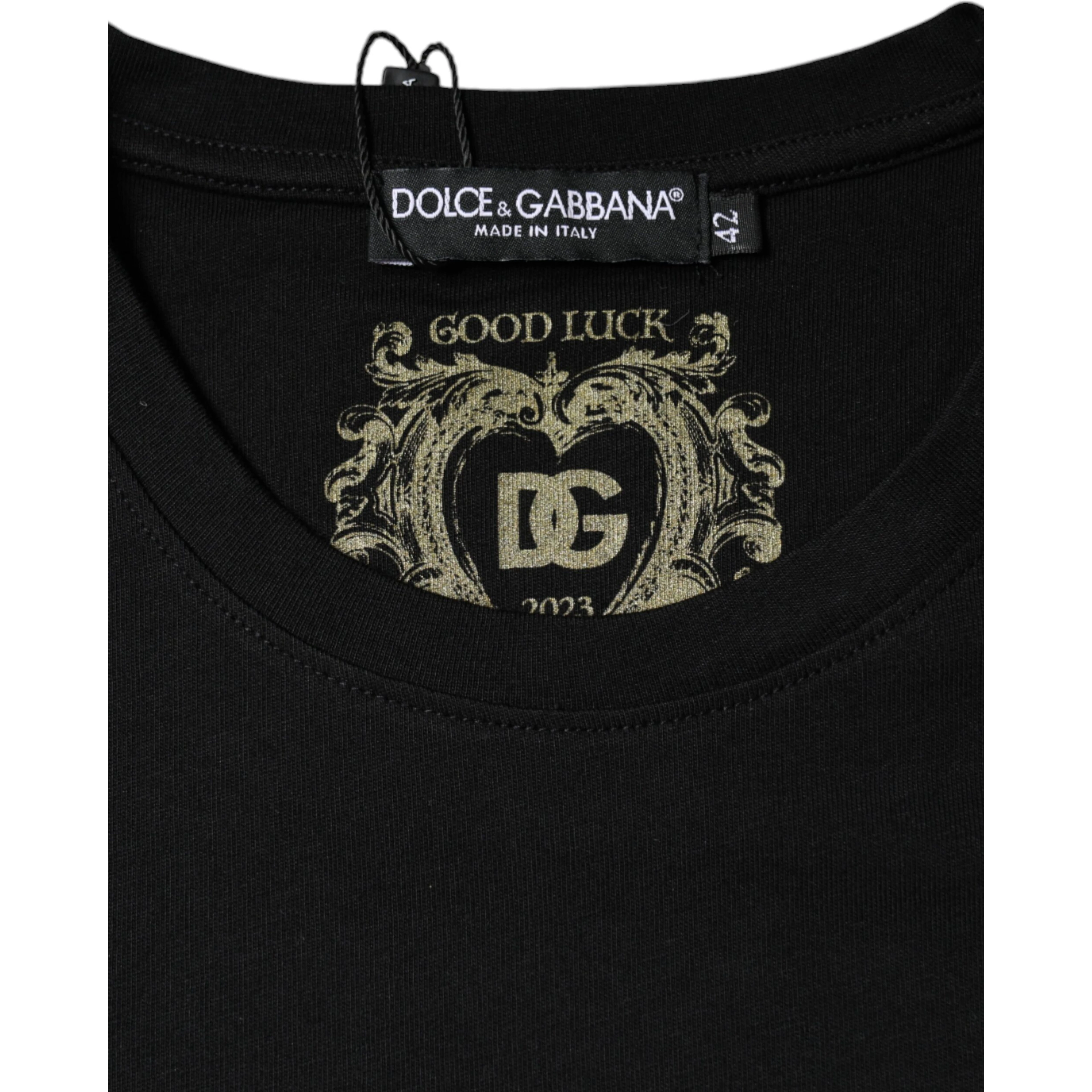 Black Cotton Crew Neck Short Sleeve T-shirt