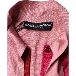 Pink Short Sleeves Pullover Ascot Collar Top