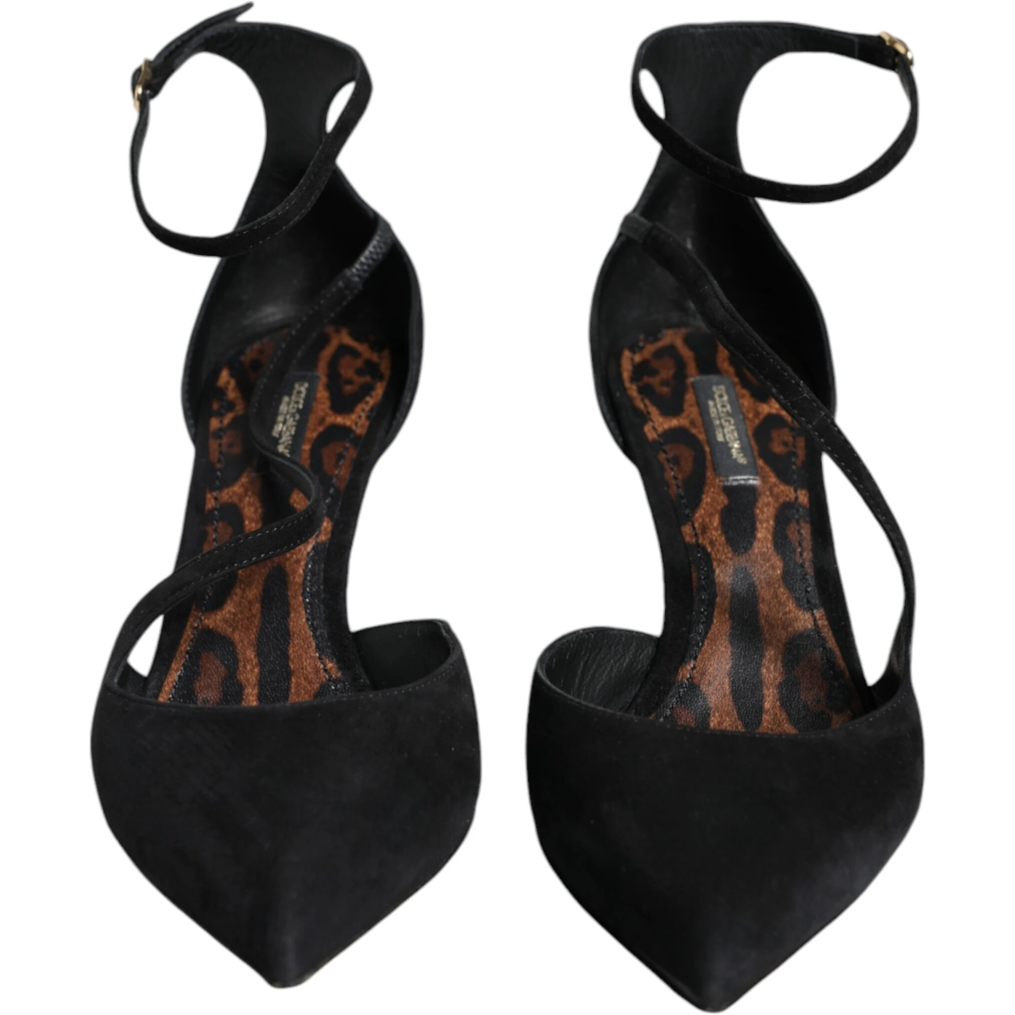 Black Suede Ankle Strap Heels Pumps Shoes