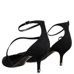 Black Suede Ankle Strap Heels Pumps Shoes