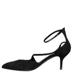 Black Suede Ankle Strap Heels Pumps Shoes