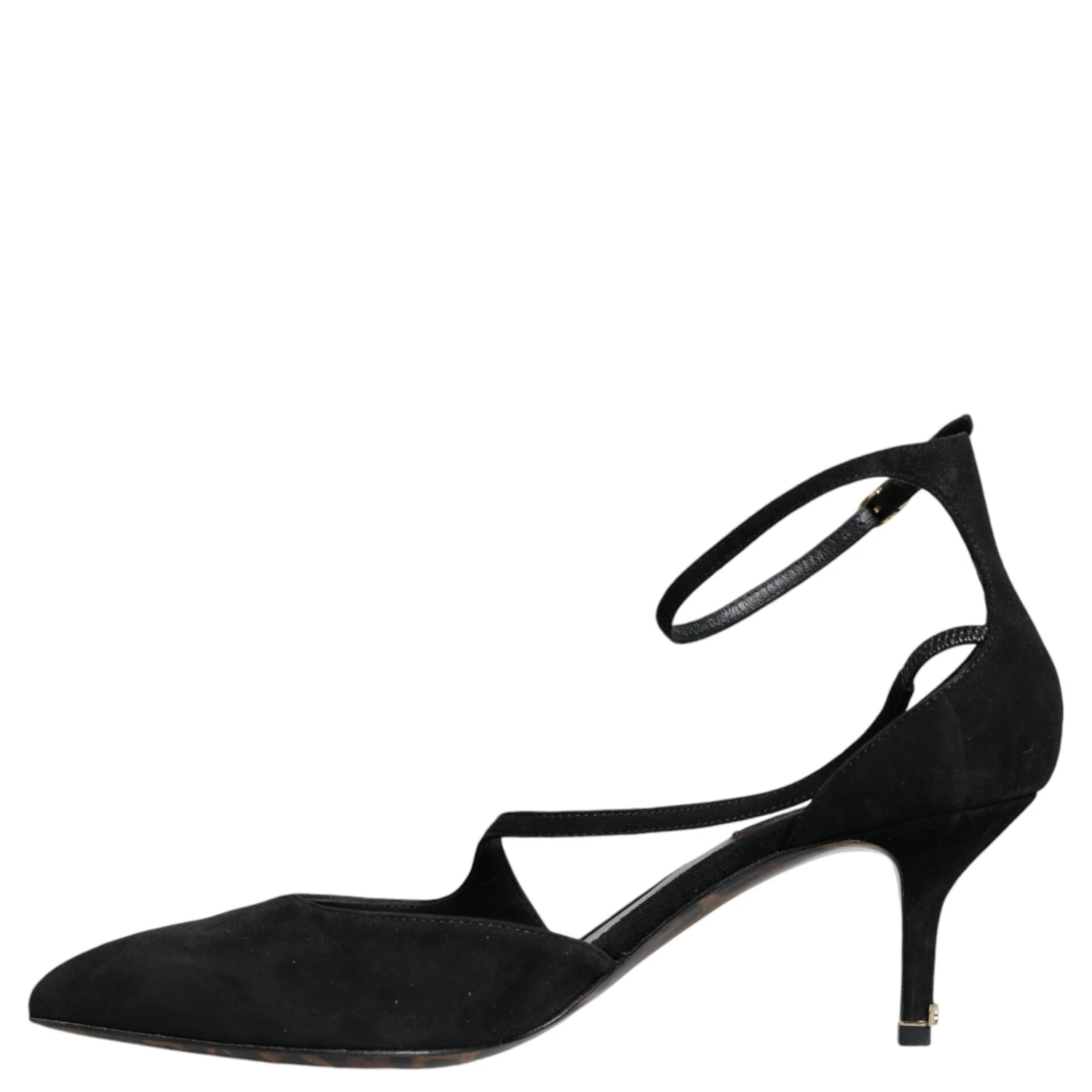Black Suede Ankle Strap Heels Pumps Shoes