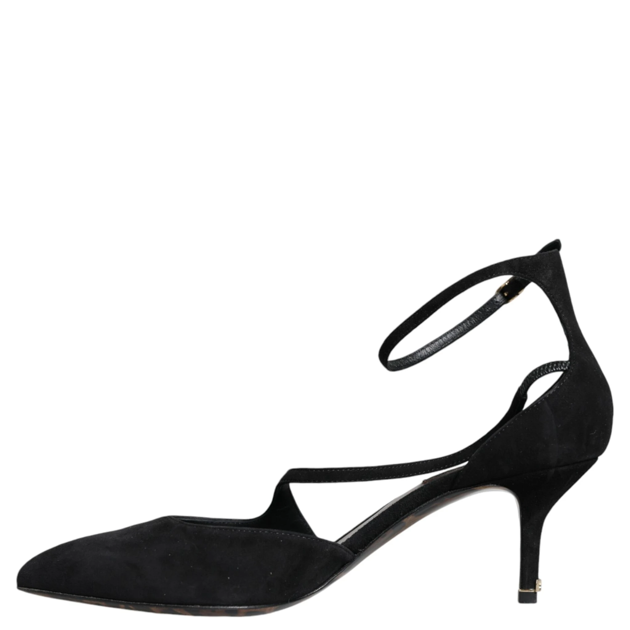 Black Suede Ankle Strap Heels Pumps Shoes