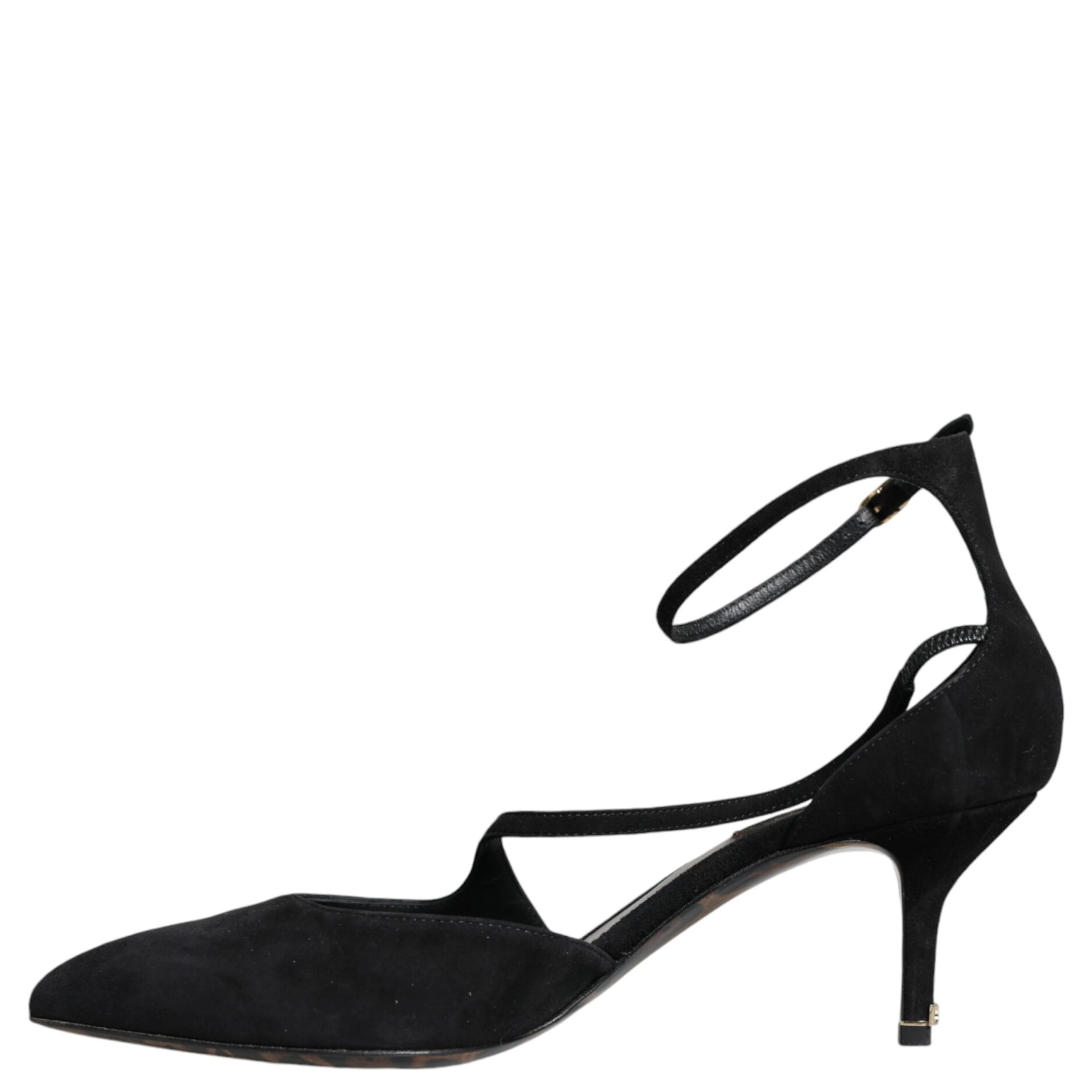 Black Suede Ankle Strap Heels Pumps Shoes