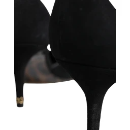 Black Suede Ankle Strap Heels Pumps Shoes