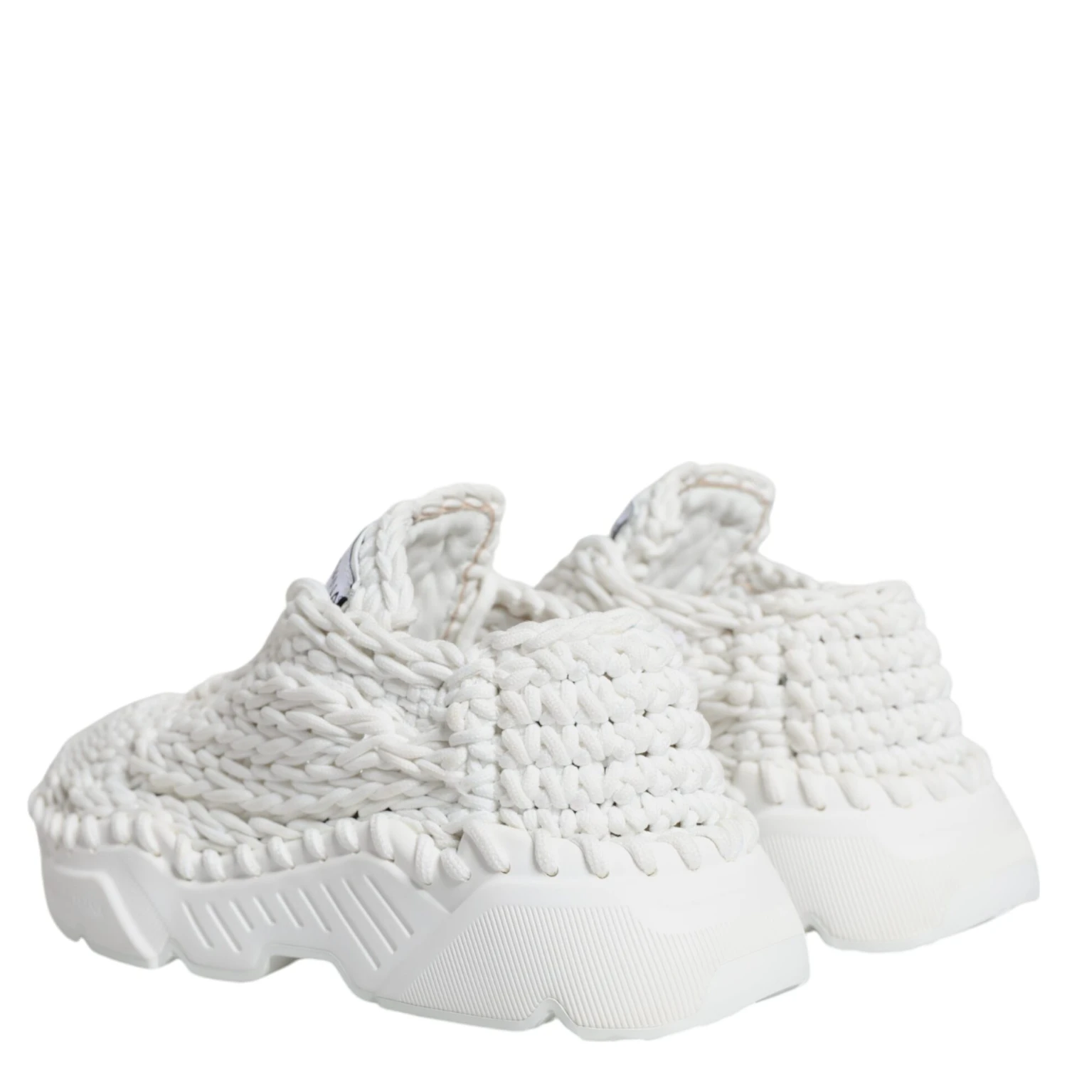 White Knitted Daymaster Sneakers Shoes