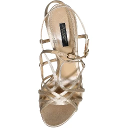 Beige Leather Stiletto Heels Sandals Shoes