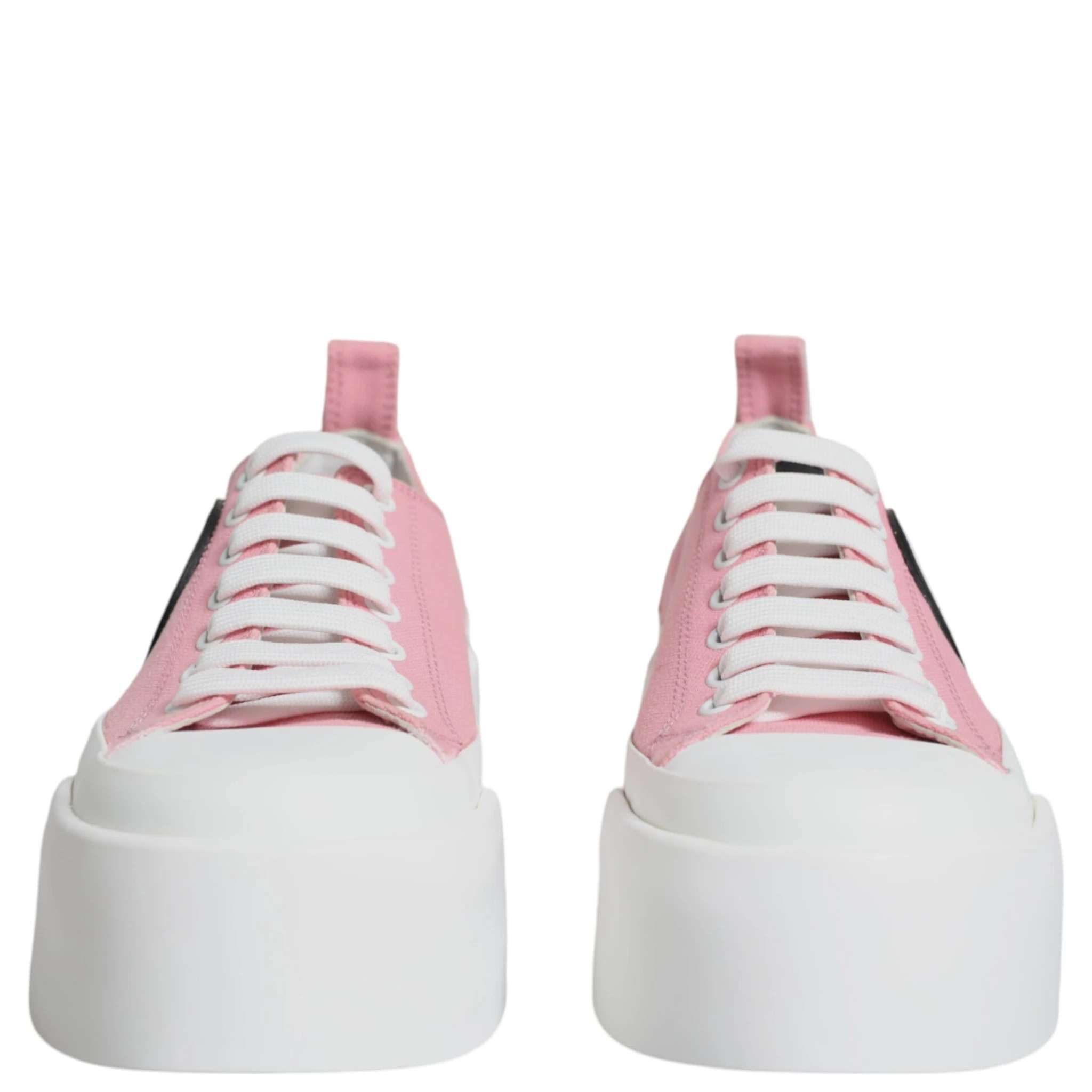 Pink White Canvas Logo Low Top Sneakers Shoes