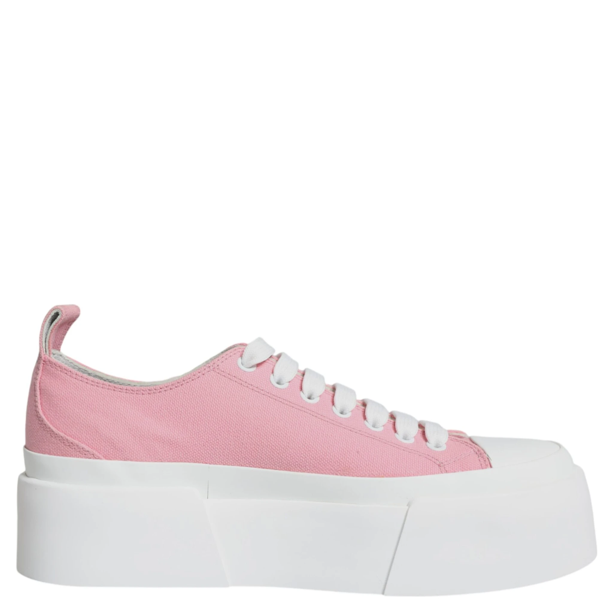 Pink White Canvas Logo Low Top Sneakers Shoes