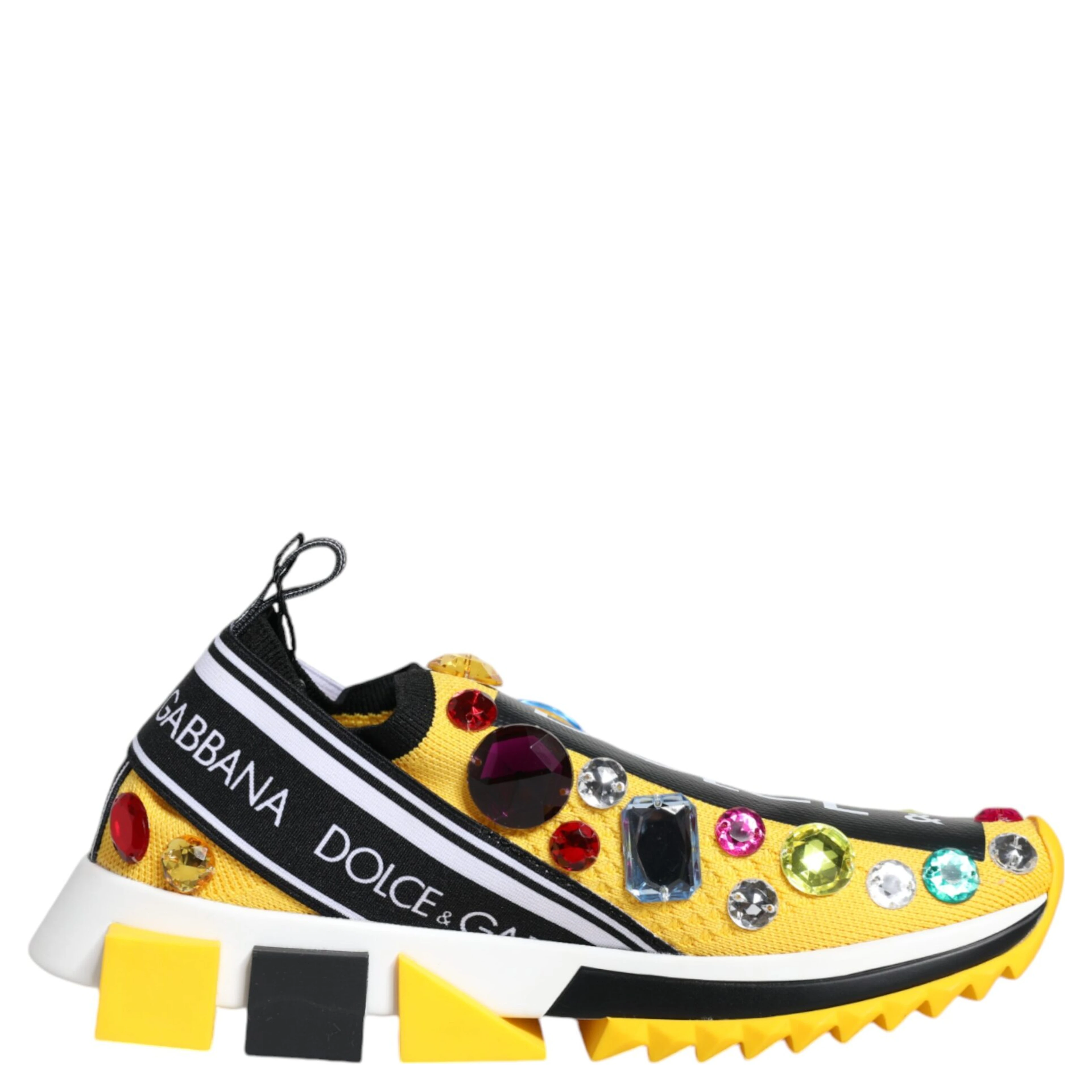 Yellow Sorrento Crystals Low Top Sneakers Shoes