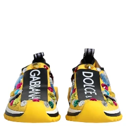 Yellow Sorrento Crystals Low Top Sneakers Shoes