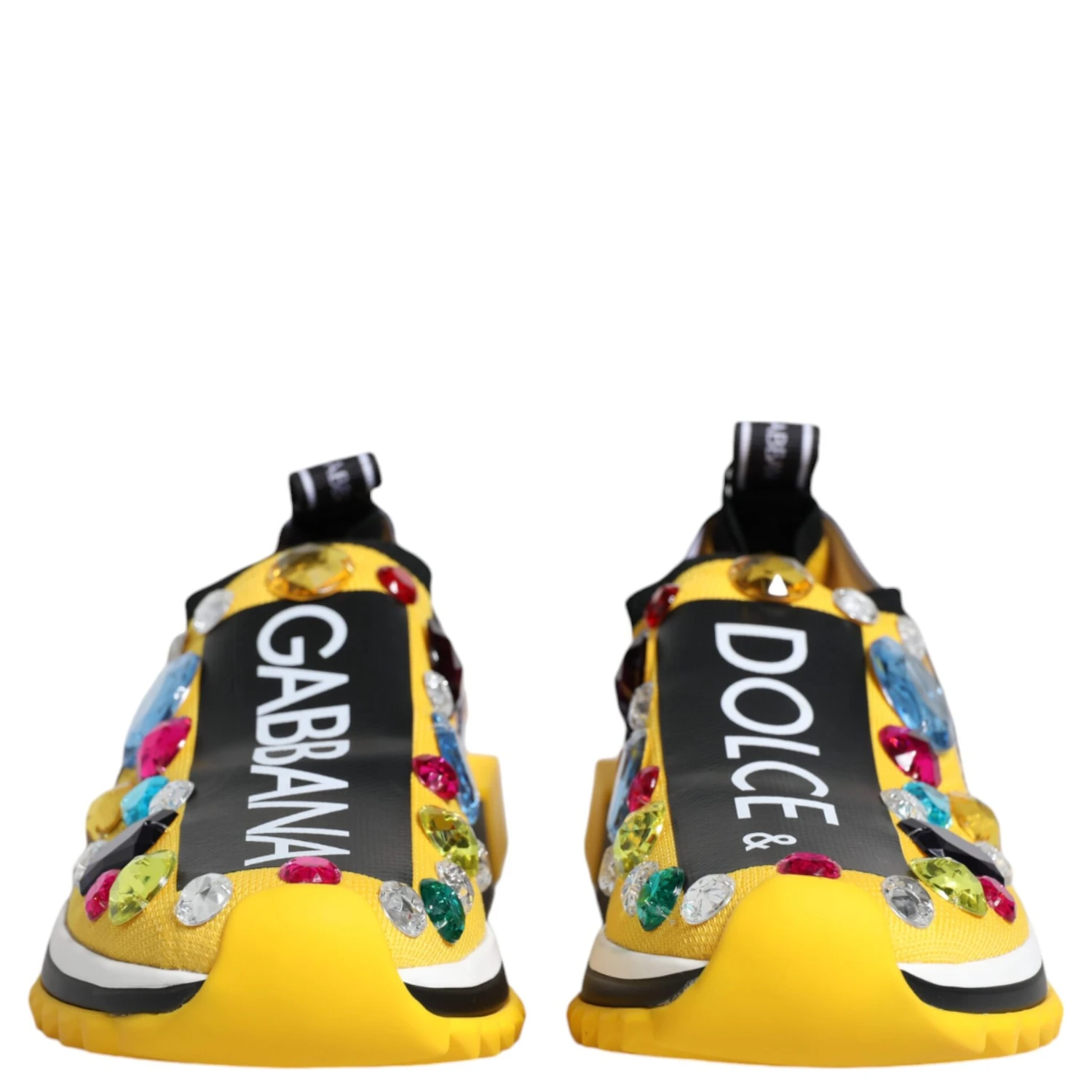 Yellow Sorrento Crystals Low Top Sneakers Shoes
