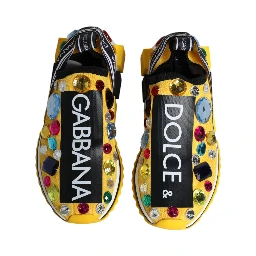 Yellow Sorrento Crystals Low Top Sneakers Shoes