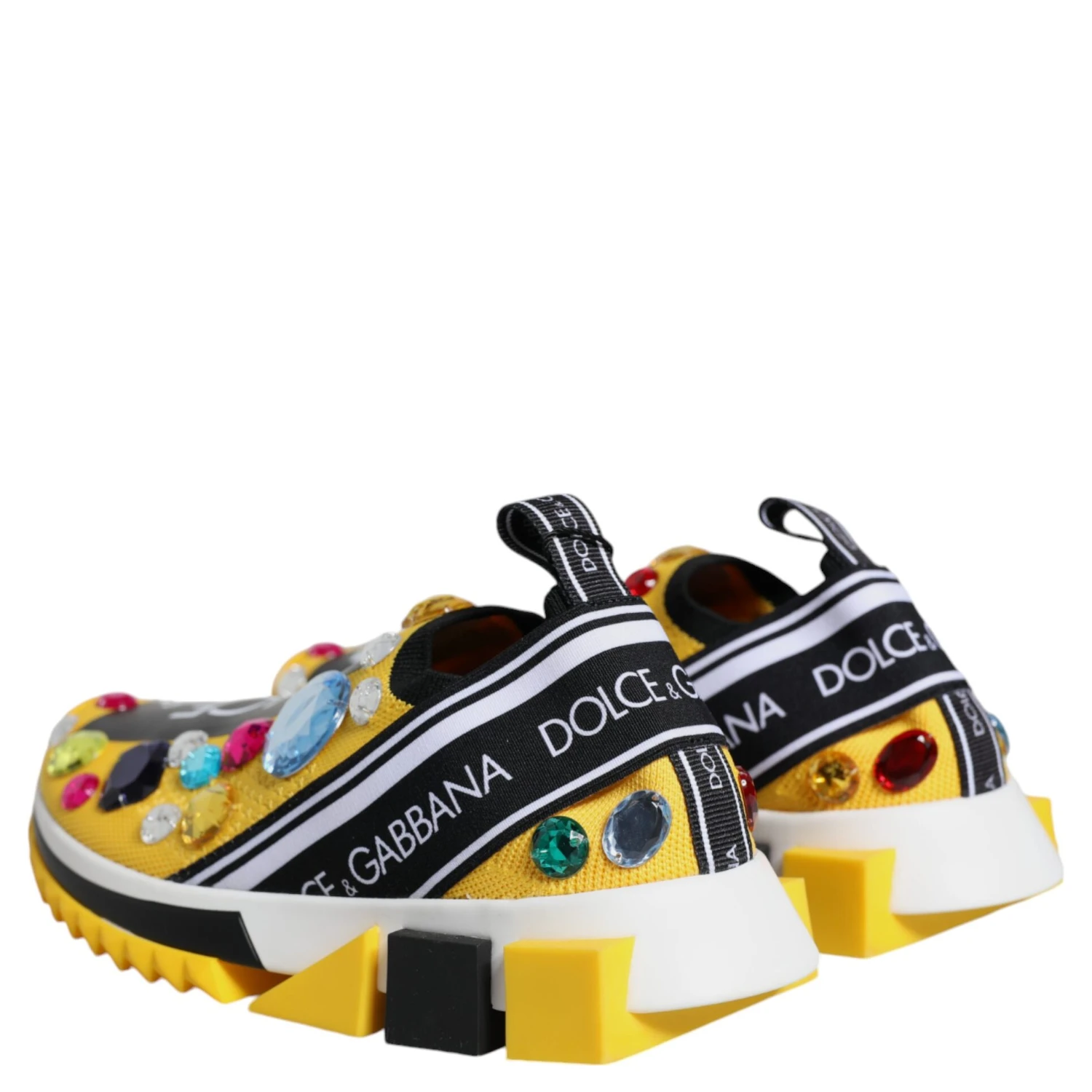 Yellow Sorrento Crystals Low Top Sneakers Shoes