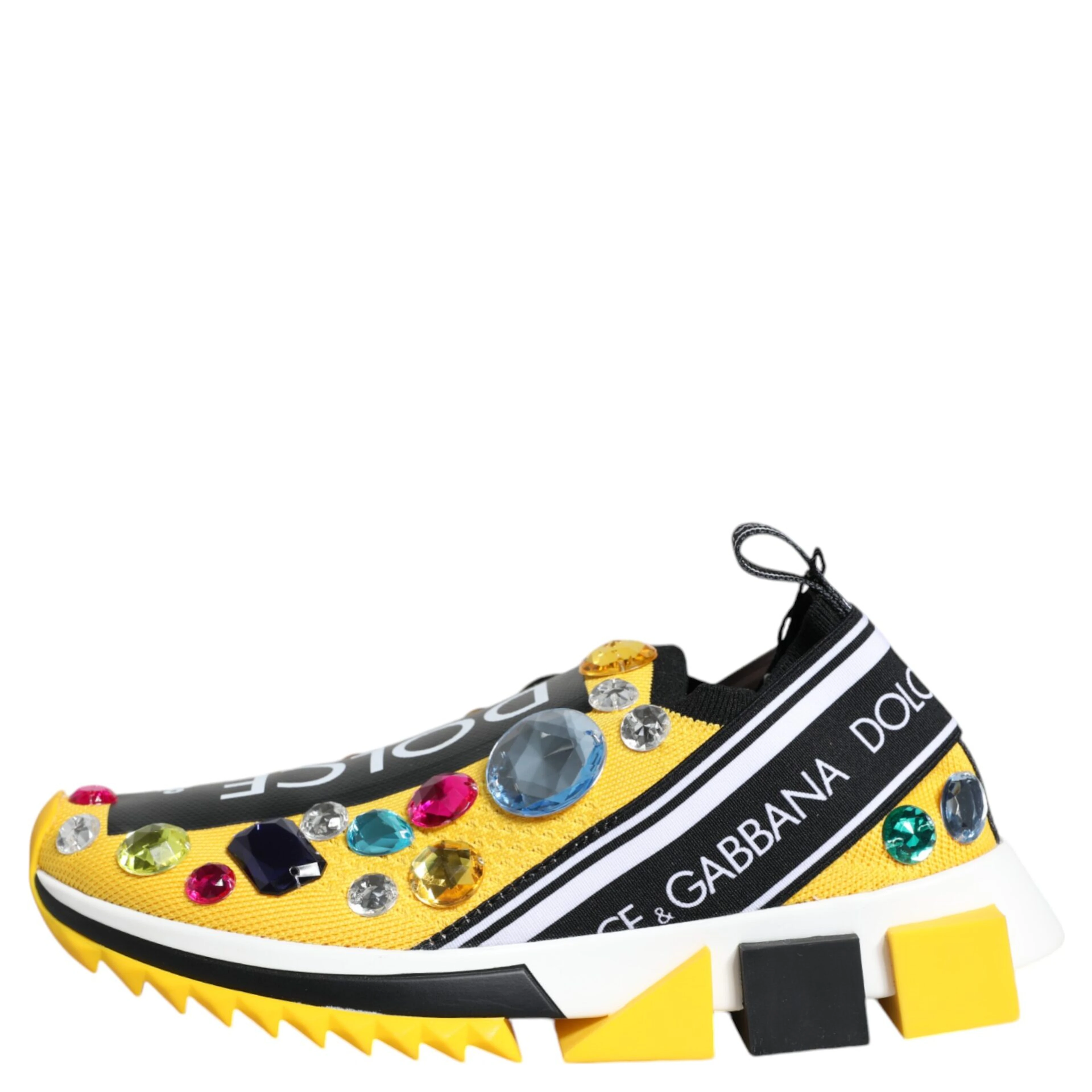 Yellow Sorrento Crystals Low Top Sneakers Shoes