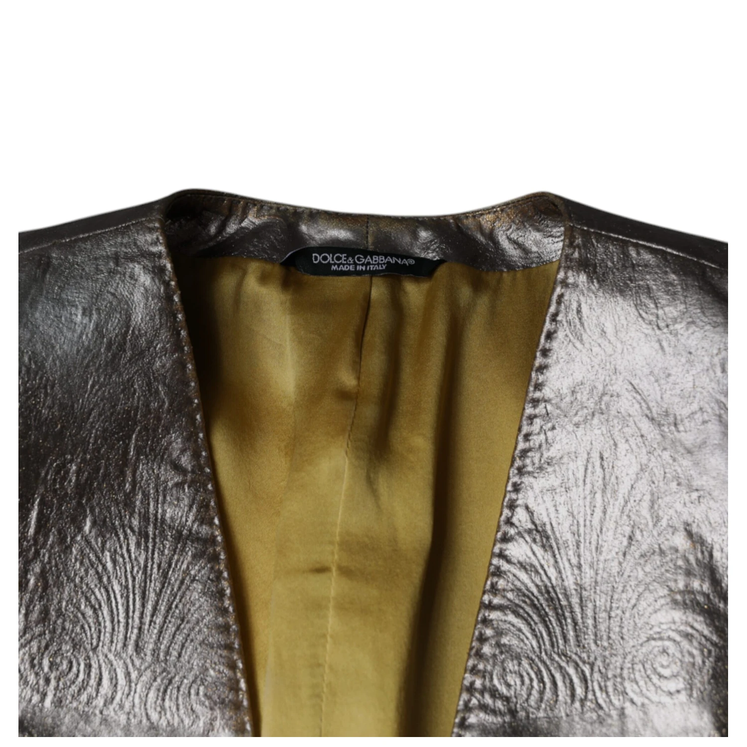Gold Jacquard Single Breasted Dress Blazer