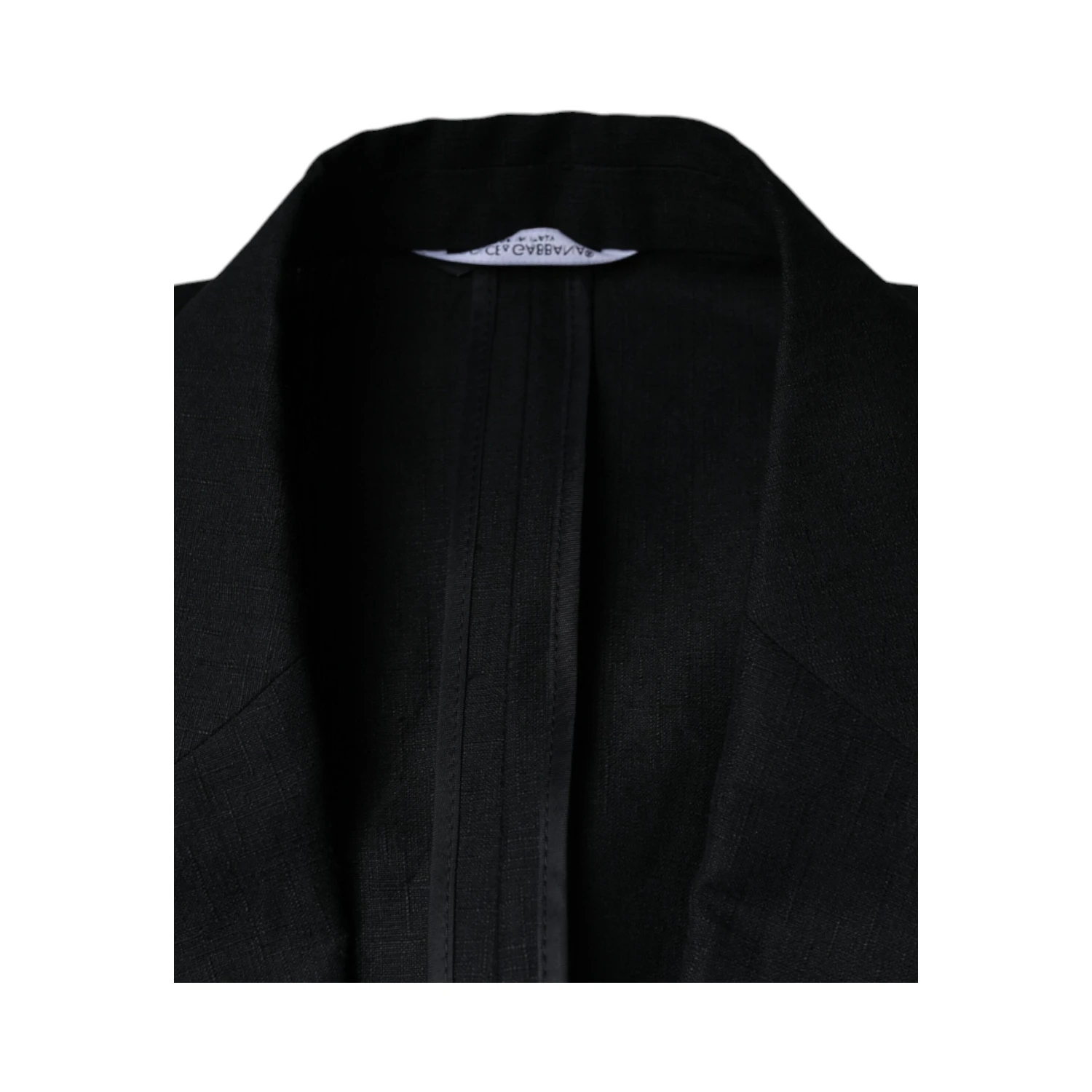 Black Linen Double Breasted Dress Blazer