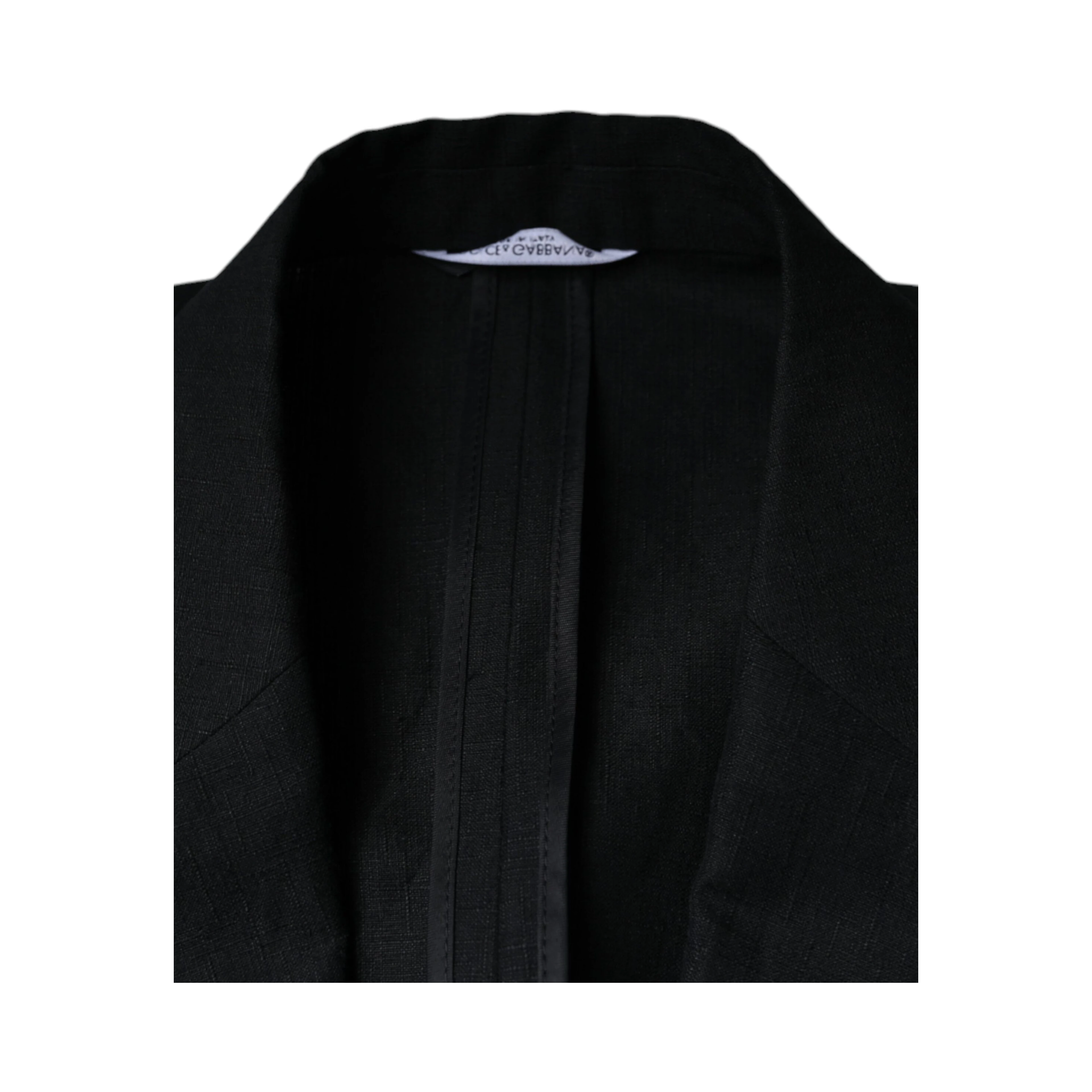 Black Linen Double Breasted Dress Blazer