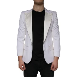 Off White Wool Single Breasted Dress Blazer