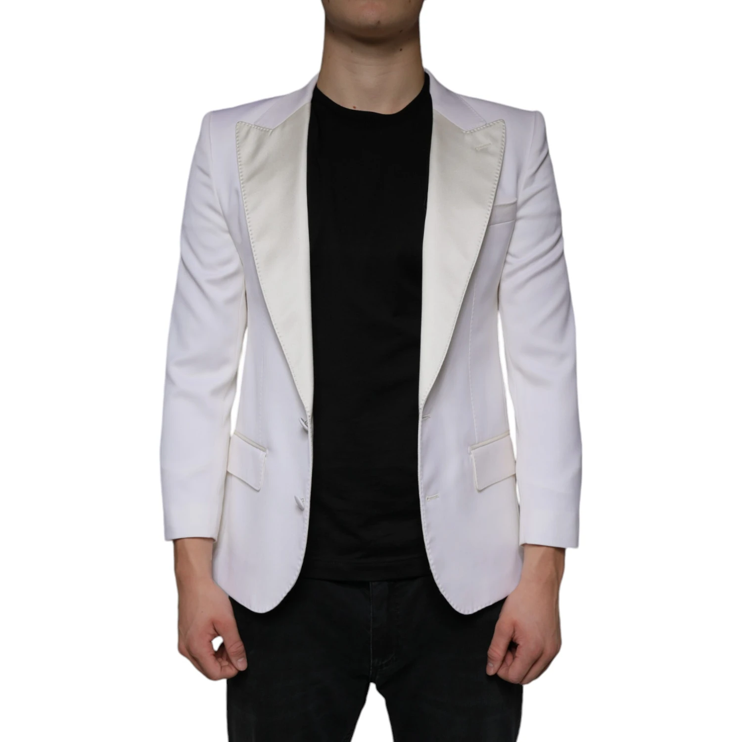 Off White Wool Single Breasted Dress Blazer