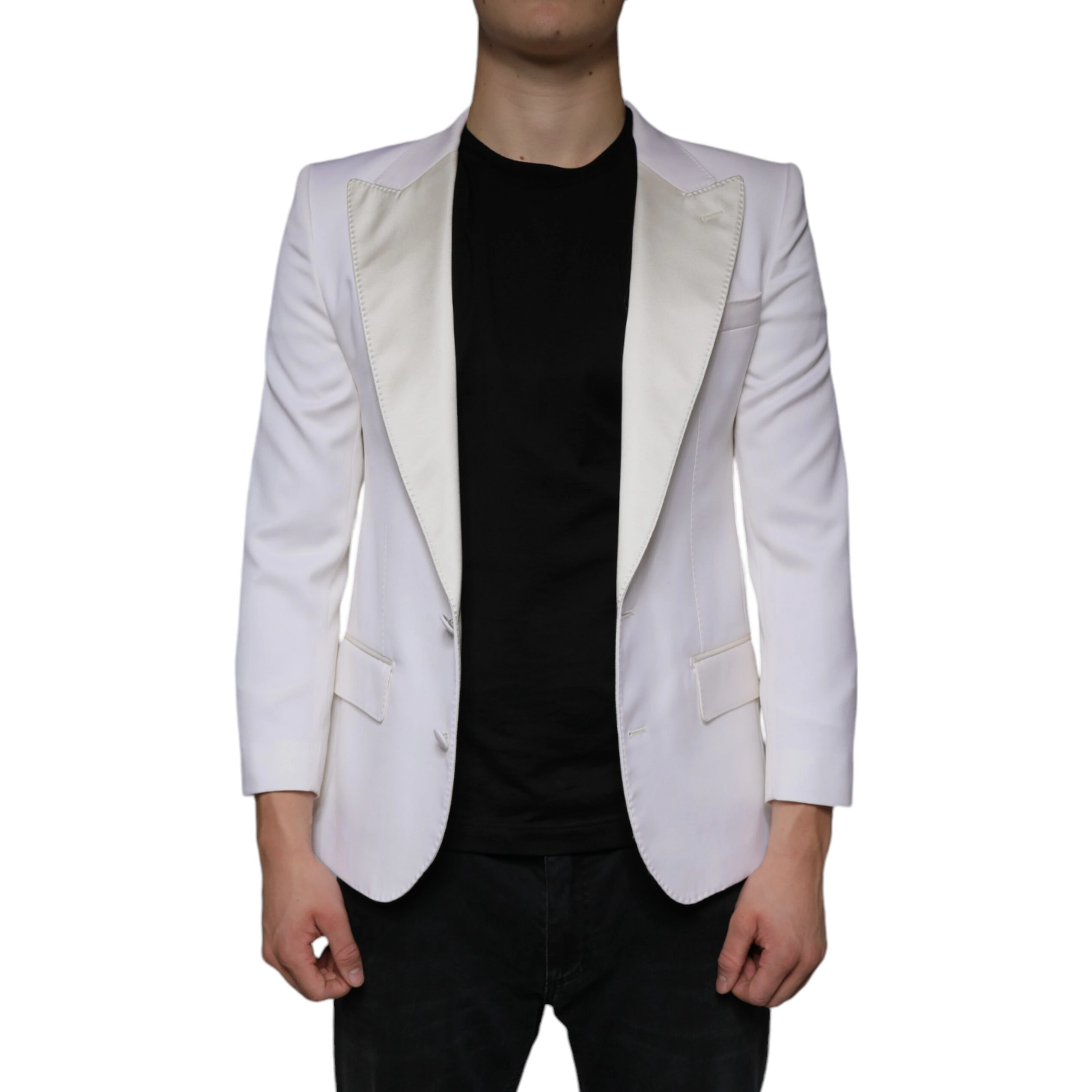 Off White Wool Single Breasted Dress Blazer