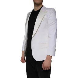 Off White Wool Single Breasted Dress Blazer