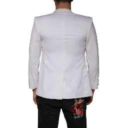 Off White Wool Single Breasted Dress Blazer