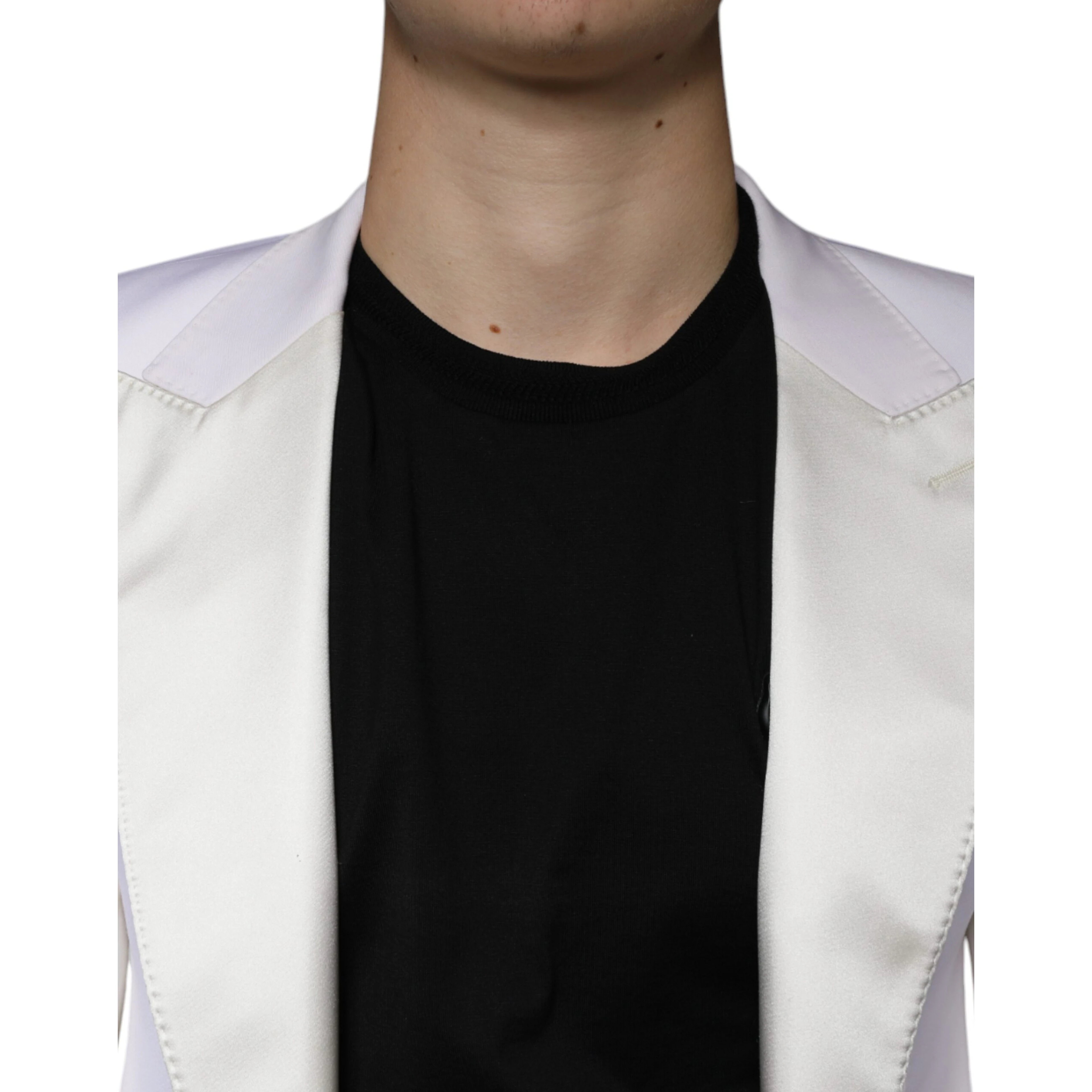 Off White Wool Single Breasted Dress Blazer