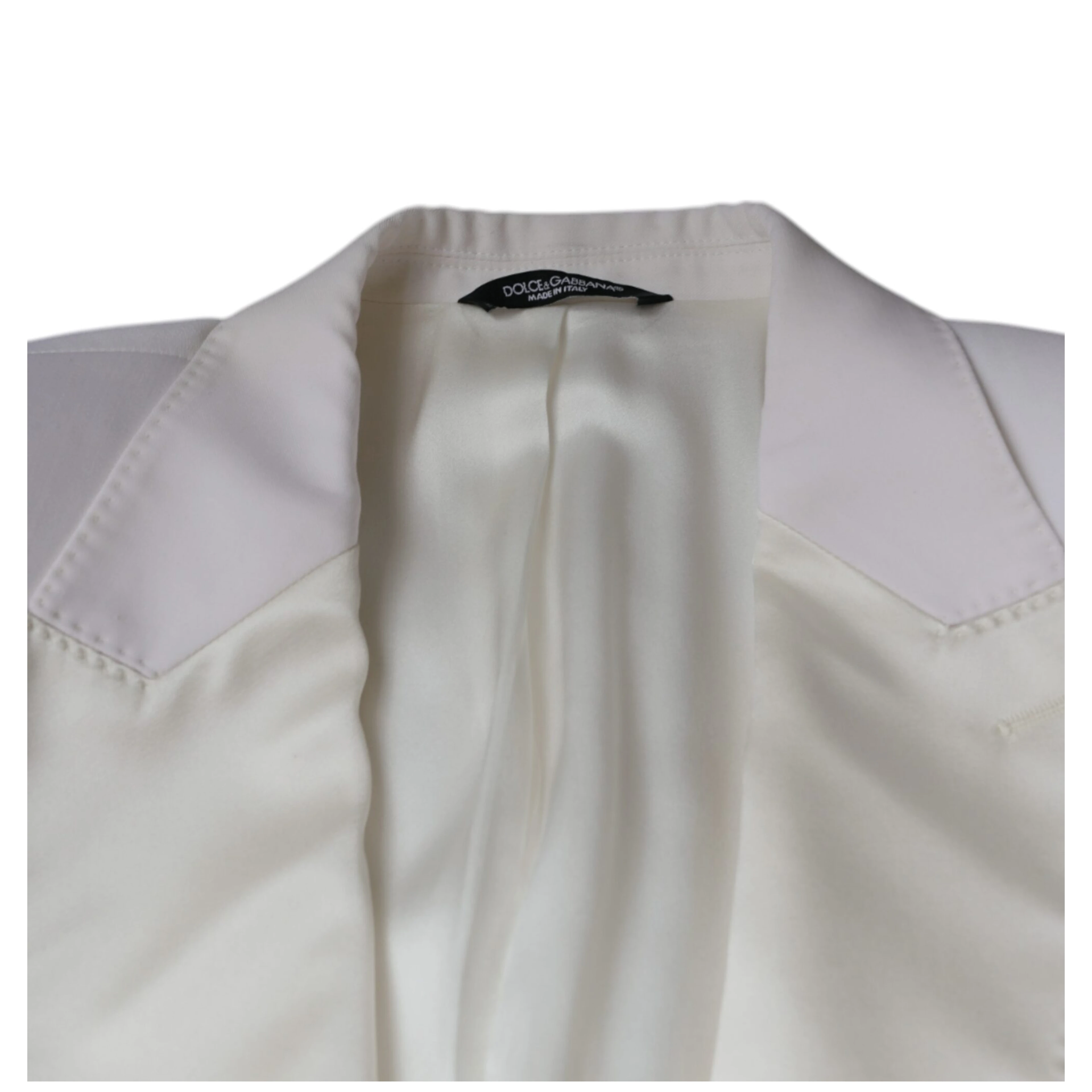 Off White Wool Single Breasted Dress Blazer