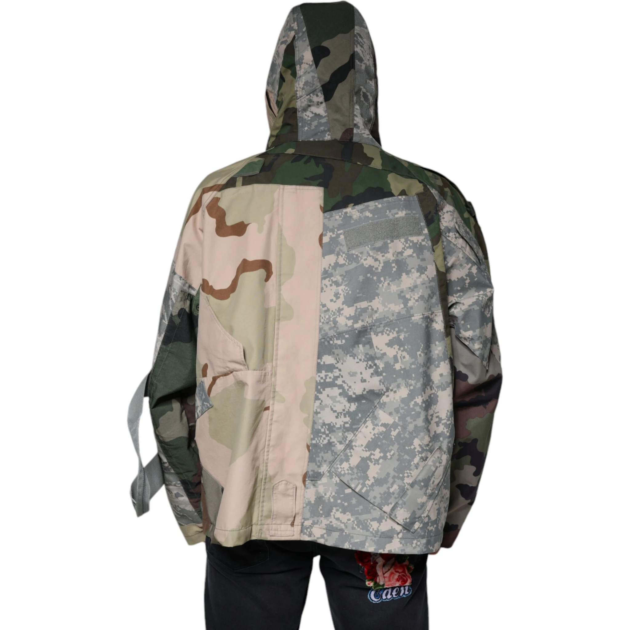 Multicolor Camouflage Full Zip Hooded Jacket