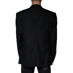 Black Wool Single Breasted Men Coat Blazer