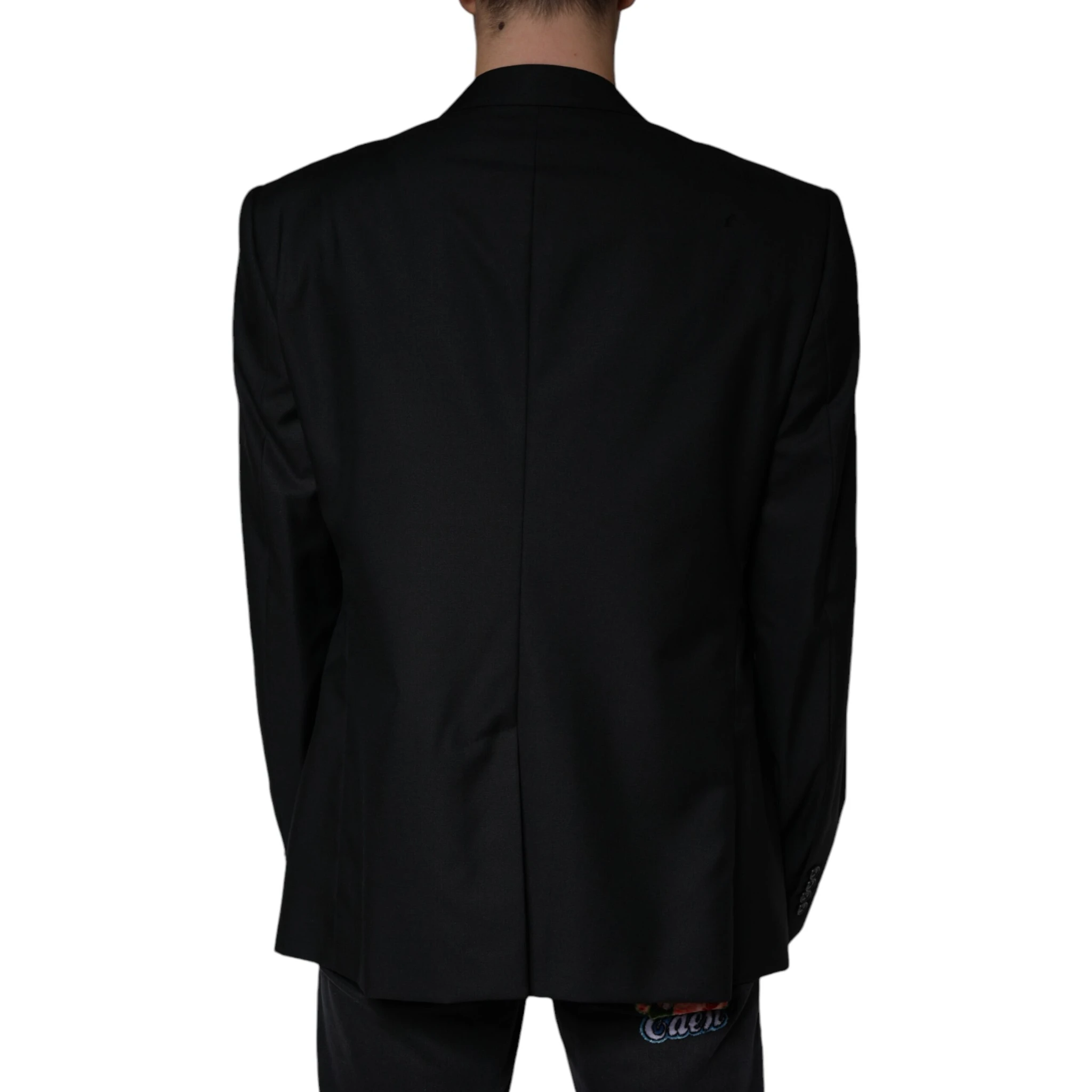 Black Wool Single Breasted Men Coat Blazer