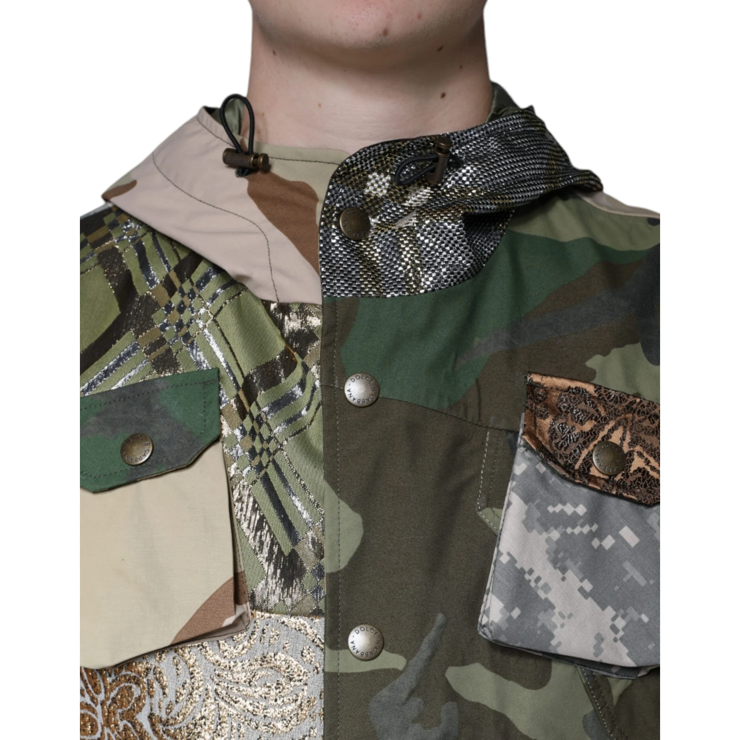Multicolor Patchwork Hooded Vest Jacket